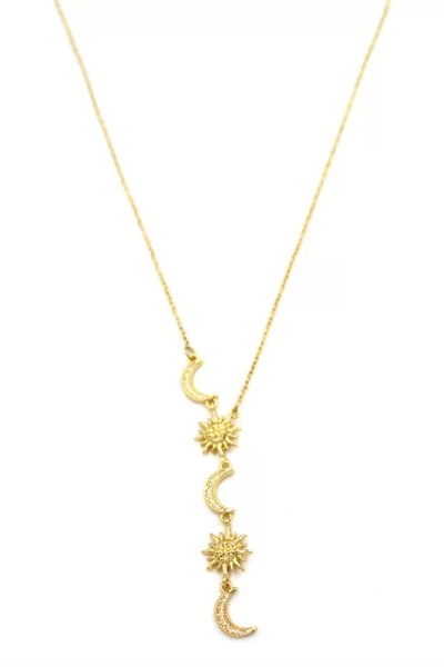 Ay Yıldız Y Kolye - Altın