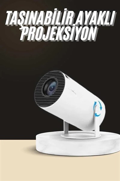 Ayaklı Projeksiyon Taşınabilir Mini Projektör Sinema Projektörü Android