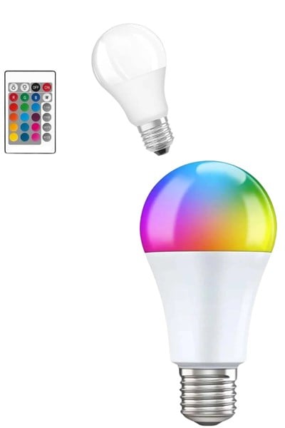Ayarlanabilir Parlaklık RGB Led Ampul Beyaz Lamba Ve Renkli Ampul