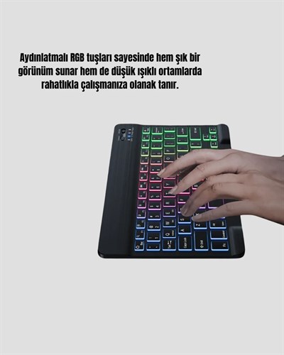 Aydınlatmalı Türkçe Q RGB Klavye Sessiz ve Dayanıklı Tuş Takımı