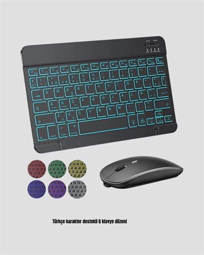 Aydınlatmalı Türkçe Q RGB Klavye Sessiz ve Dayanıklı Tuş Takımı