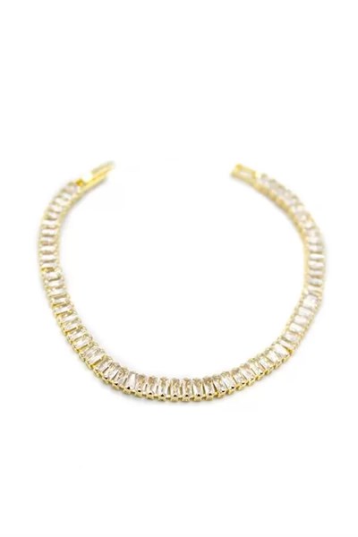 Baget Taşlı Su Yolu Bileklik - Altın