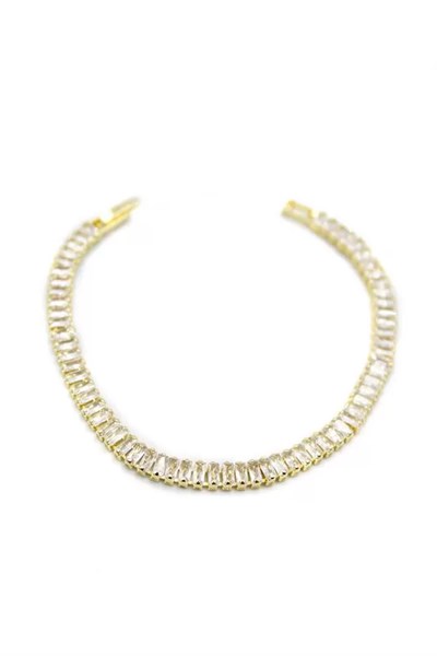 Baget Taşlı Su Yolu Bileklik - Altın