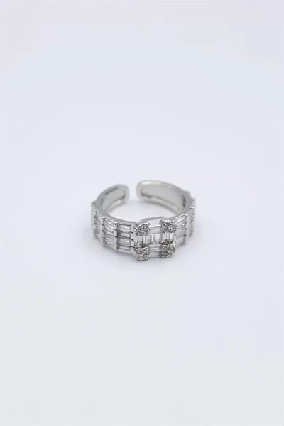 Baget Taşlı Yüzük - Gümüş