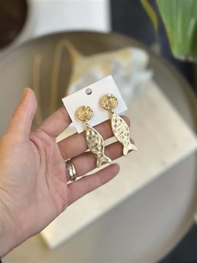 Balık Küpe - Altın