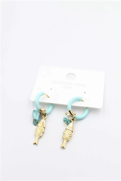 Balık Küpe - Turkuaz