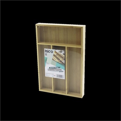 Bambu Çekmece Kaşıklık 22.4x33 cm - 4 Bölmeli Çok Amaçlı Organizer