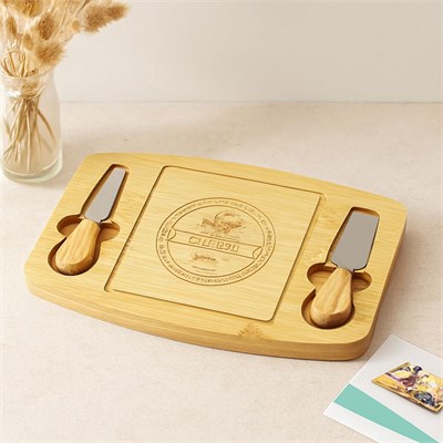 Bambu Peynir Sunum Panosu 19x28,7x1,4 cm (2 Ahşap Bıçak)