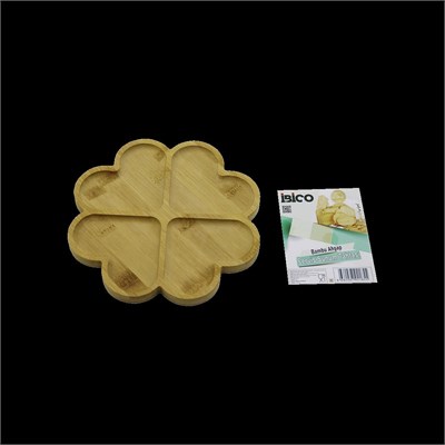 Bambu Yuvarlak 4 Bölmeli Sunum Tepsisi 21x1.4 cm (36lı Paket)