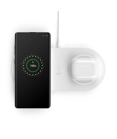 Belkin 10W İkili Hızlı Kablosuz Şarj Cihazı-Beyaz