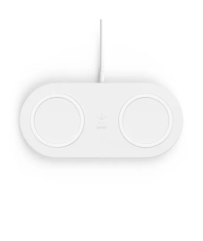 Belkin 10W İkili Hızlı Kablosuz Şarj Cihazı-Beyaz