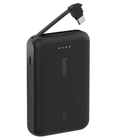 Belkin BoostCharge 10000mAh 20W Power Bank Entegre USB-C Kablolu - Siyah