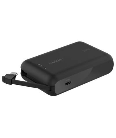 Belkin BoostCharge 10000mAh 20W Power Bank Entegre USB-C Kablolu - Siyah