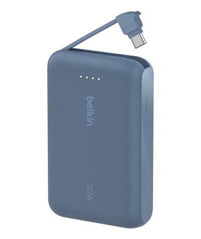 Belkin BoostCharge 10000mAh 20W Power Bank Entegre USB-C Kablolu - Mavi