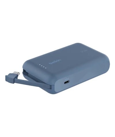 Belkin BoostCharge 10000mAh 20W Power Bank Entegre USB-C Kablolu - Mavi