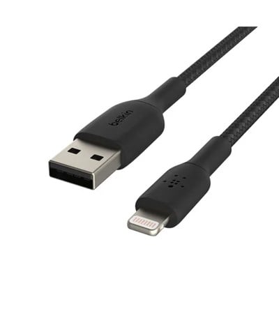 Belkin CAA002 Örgülü Apple Lightning Hızlı Şarj ve Data Kablosu 2m - Siyah
