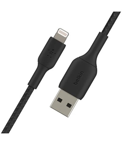 Belkin CAA002 Örgülü Apple Lightning Hızlı Şarj ve Data Kablosu 2m - Siyah
