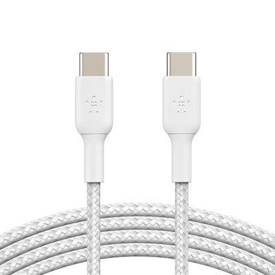 Belkin CAB004 60W Örgülü  USB-Cden USB-Cye 1m Kablo -Beyaz