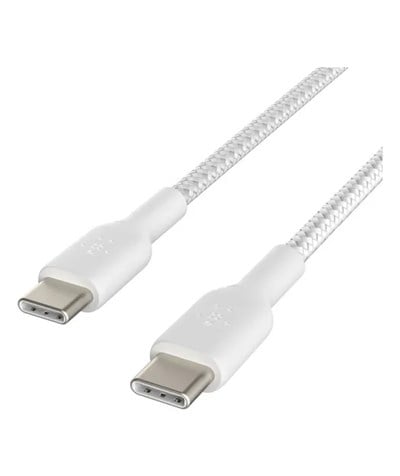 Belkin CAB004 60W Örgülü  USB-Cden USB-Cye 1m Kablo -Beyaz