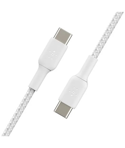 Belkin CAB004 60W Örgülü  USB-Cden USB-Cye 1m Kablo -Beyaz