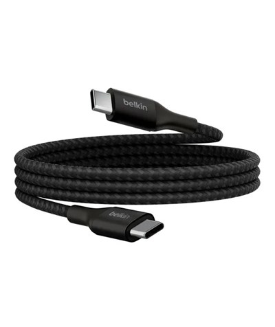 Belkin CAB015 BoostCharge Örgülü USB-C den USB-Cye 240W 1m Kablo - Siyah