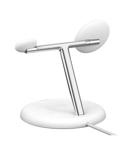 Belkin Qi2 15W 3in1 Magsafe Kablosuz Şarj Standı - Beyaz