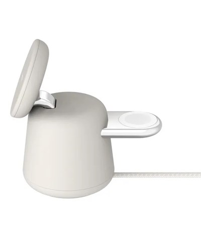 Belkin WIZ020 Boostcharge Pro Kablosuz 2si 1 arada Magsafe 15W Şarj Istasyonu - Krem