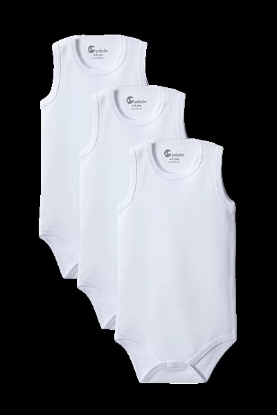 Beyaz Askılı Body Zıbın 2-7 YAŞ Çocuklar İçin (3 ADET) Alttan Çıtçıtlı Özel Gereksinimli