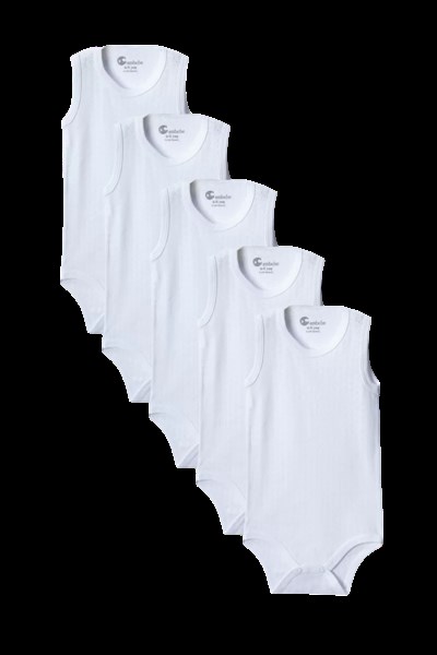 Beyaz Askılı Body Zıbın 2-7 YAŞ Çocuklar İçin (5 ADET) Alttan Çıtçıtlı Özel Gereksinimli-D