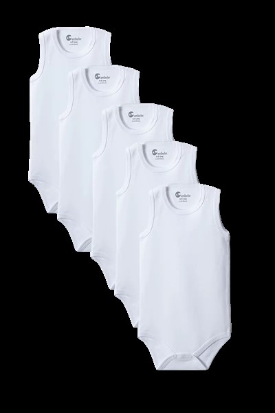 Beyaz Askılı Body Zıbın 2-7 YAŞ Çocuklar İçin (5 ADET) Alttan Çıtçıtlı Özel Gereksinimli