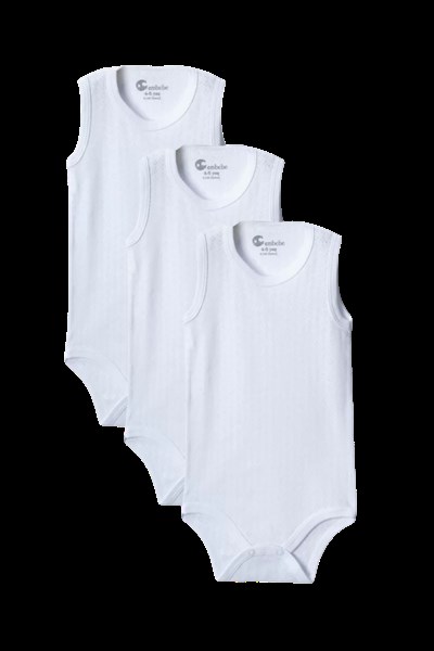 Beyaz Askılı Body Zıbın 2-7 YAŞ Çocuklar İçin (3 ADET) Alttan Çıtçıtlı Özel Gereksinimli-D