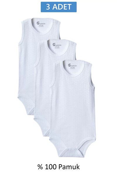 Beyaz Askılı Body Zıbın 2-7 YAŞ Çocuklar İçin (3 ADET) Alttan Çıtçıtlı Özel Gereksinimli-D