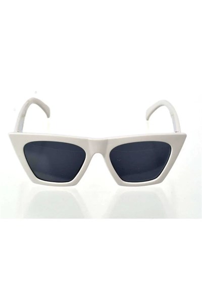 Beyaz Çerçeve Cat Eye Kadın Güneş Gözlüğü - Moda Gözlük