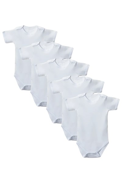 Beyaz Yarım Kol Body Zıbın 2-7 YAŞ Çocuklar İçin (5 ADET) Alttan Çıtçıtlı Özel Gereksinimli