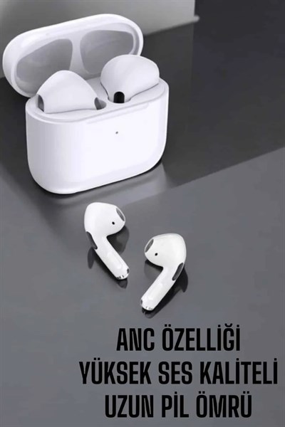 Beyaz Yeni Nesil Pro Bluetooth Kulaklık Yüksek Ses Kaliteli ANC Özelliği