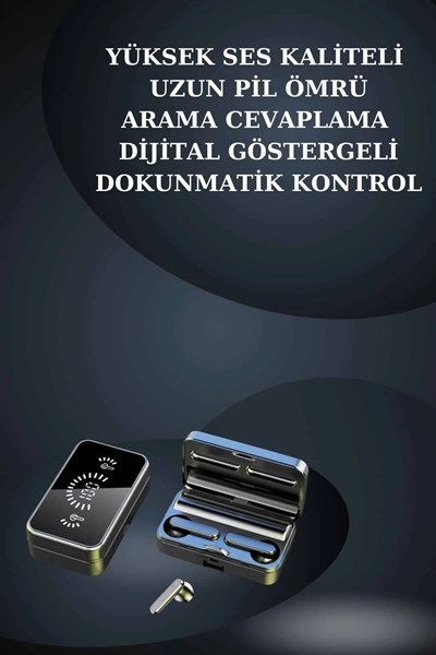 Bileklikli Amoled Ekran Akıllı Saat ve Dijital Göstergeli Kablosuz Bluetooth Kulaklık ANC/ ENC