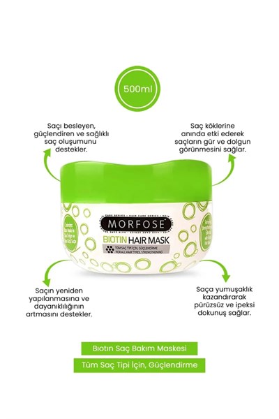 Biotin Saç Maskesi 500 ML - Gür ve Dolgun Saçlar - mrfs
