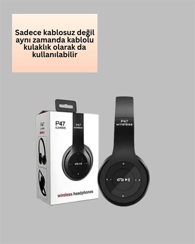 Bluetooth 5.0 Kablosuz Kulak Üstü Kulaklık | Stereo Ses ve Katlanabilir Tasarım