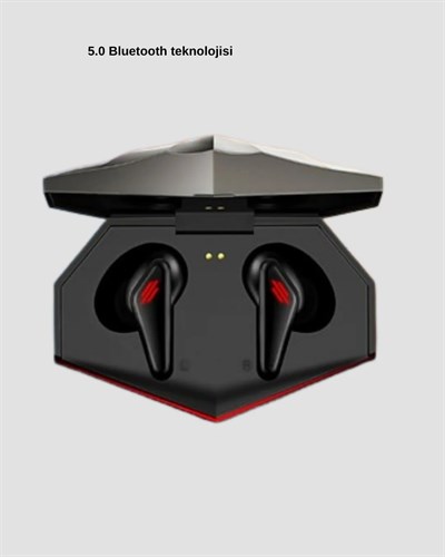 Bluetooth 5.0 Kablosuz Kulaklık LED Işıklı Silikonlu Tasarımlı