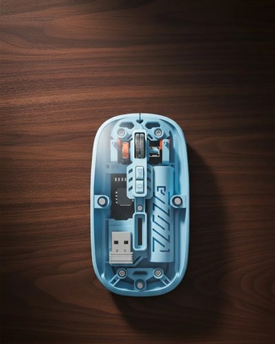 Bluetooth 5.2 Destekli Mavi Pilli Kablosuz Mouse