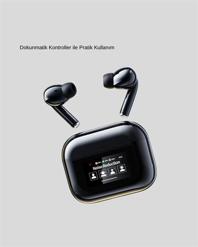 Bluetooth 5.3 ANC Kablosuz Kulaklık – Dokunmatik Kontrol, Dijital Ekran ve Uzun Pil Ömrü