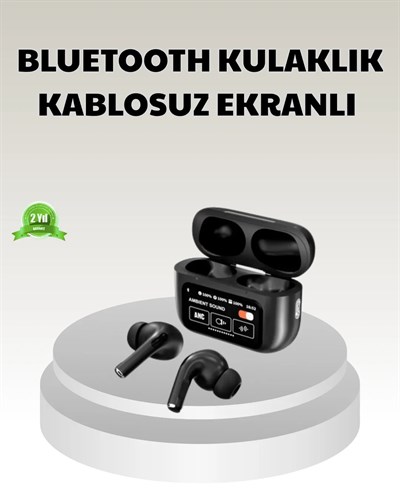 Bluetooth 5.3 ANC Kablosuz Kulaklık – Dokunmatik Kontrol, Dijital Ekran ve Uzun Pil Ömrü