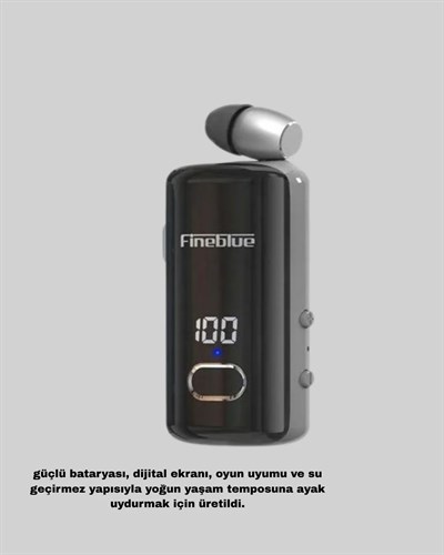 Bluetooth 5.3 Kablosuz Kulaklık Geri Çekilebilir Kablolu ve Ekranlı