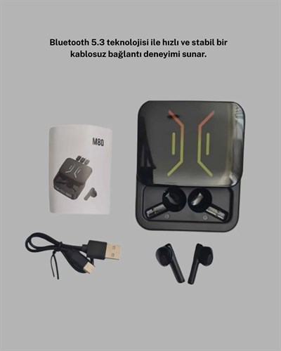 Bluetooth 5.3 Kulaklık – Kablolu & Kablosuz Kullanım, 2000 mAh Powerbank, 4 Saat Kesintisiz Müzik