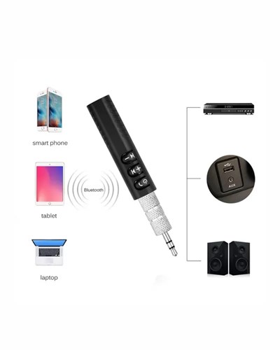 Bluetooth AUX Adaptör | 3.5mm Ses Girişi İçin Kablosuz Dönüştürücü, 10m Menzil