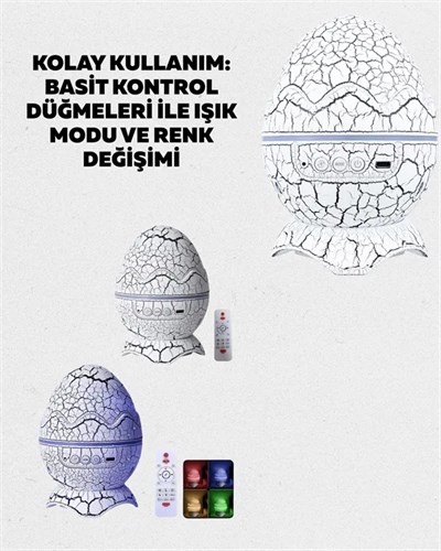 Bluetooth Hoparlör Özellikli 7 Renkli Gece Aydınlatması