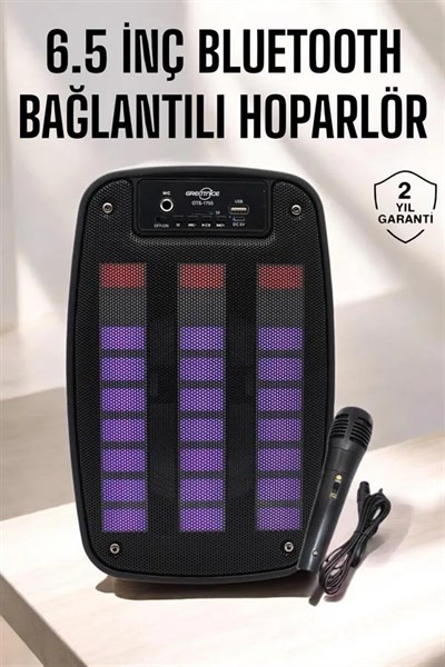Bluetooth Hoparlör RGB Işıklı USB SD Kart Girişli Taşınabilir