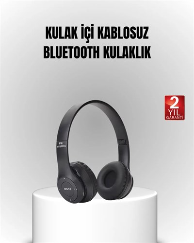 Bluetooth Kablosuz Kulaklık – Extra Bass, TF Kart, Mikrofonlu, Ayarlanabilir Ergonomik Tasarım