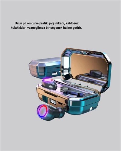 Bluetooth Kablosuz Kulaklık 4 Saat Kullanım Şarj Kutulu Düşük Enerji Tüketimli
