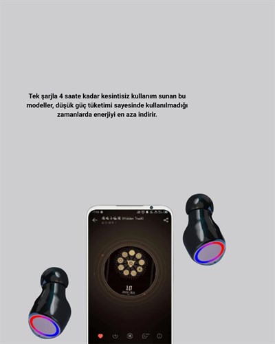 Bluetooth Kablosuz Kulaklık 4 Saat Kullanım Şarj Kutulu Düşük Enerji Tüketimli